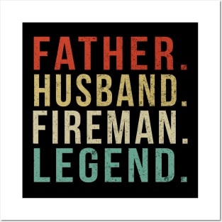 Fireman Dad Vintage/ Father. Husband. Fireman. Legend. Posters and Art